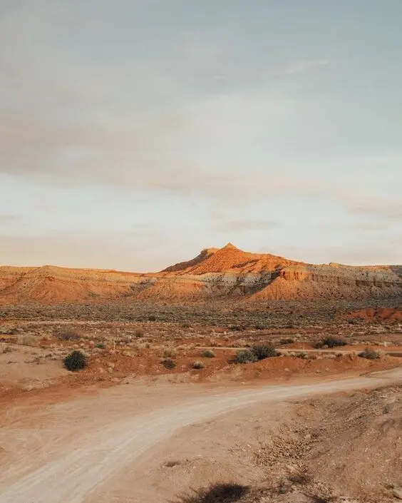 Desert hills under an evening sky